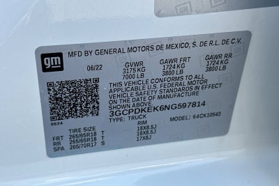 2022 Chevrolet Silverado 1500 LT (2FL)