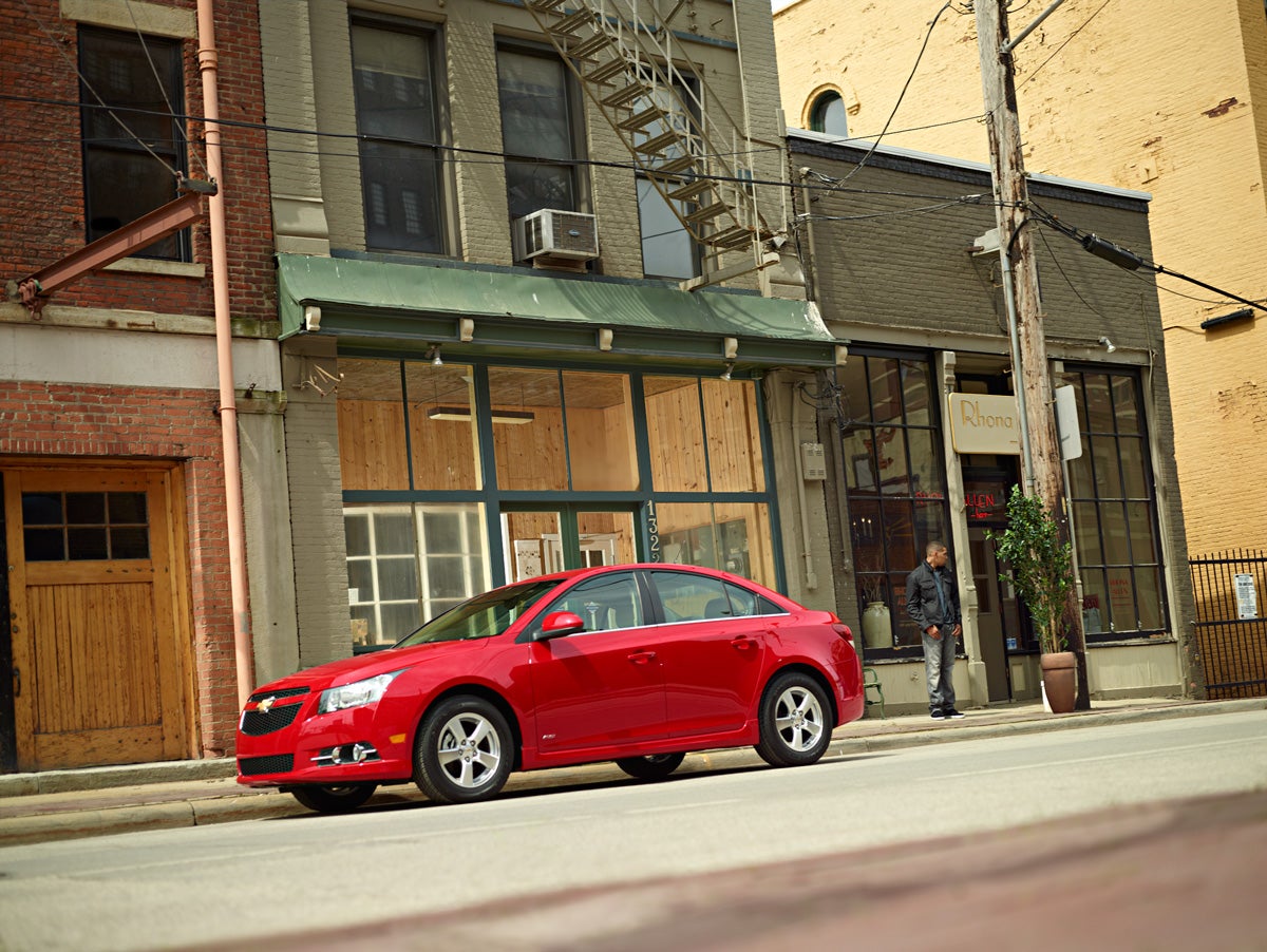 image of a red Chevy sedan